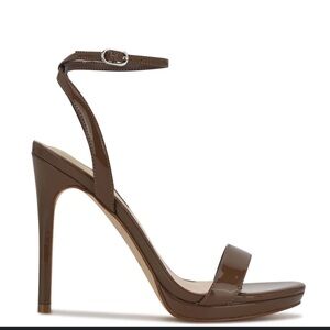 NEW‎ Nine West Loola Women's Ankle Strap Heels Brown Sandals size 9.5